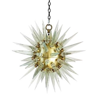 Custom 2000s Mid-Century Modern Style Sputnik Chandelier in Brass For Sale