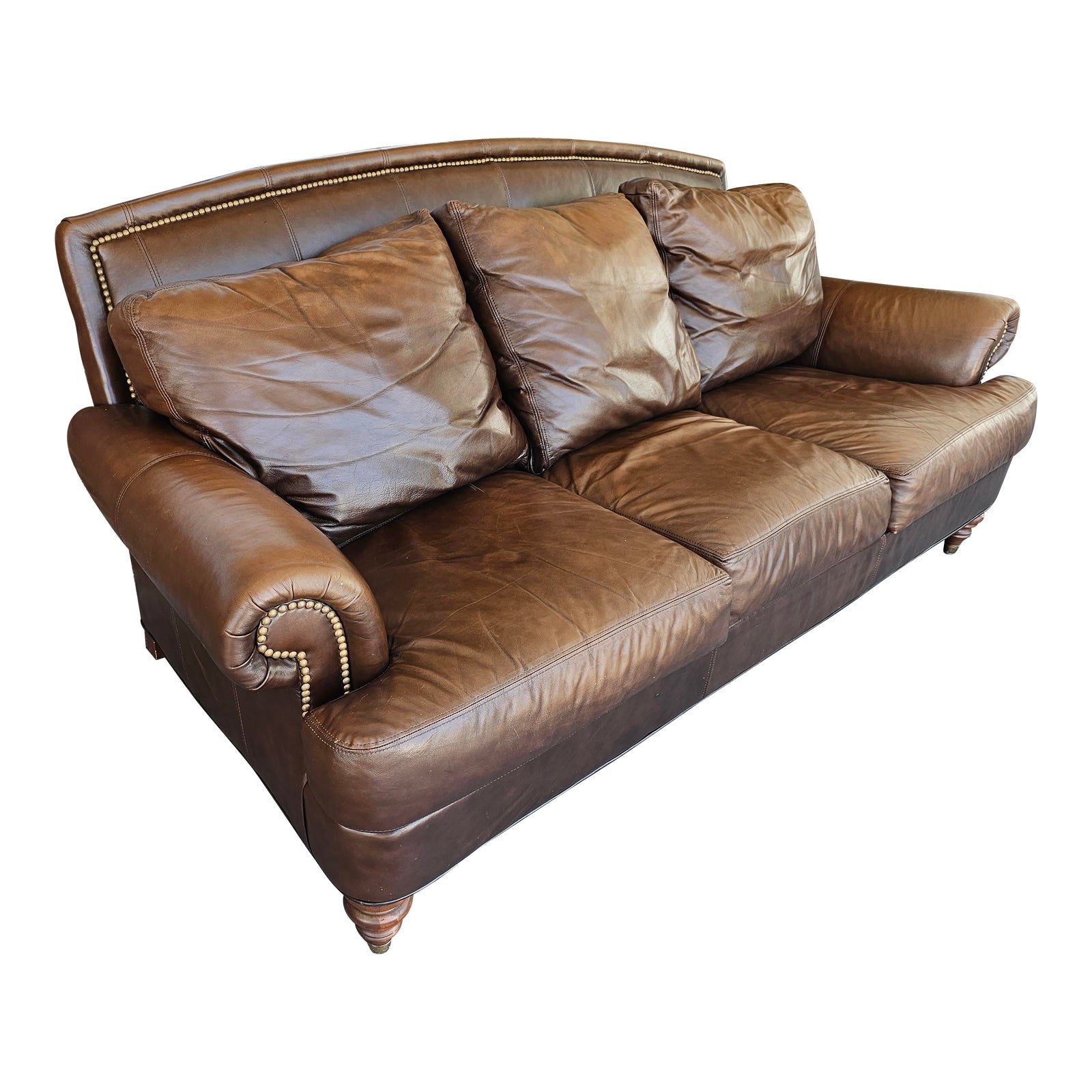 Ethan Allen Leather Sofa Chairish