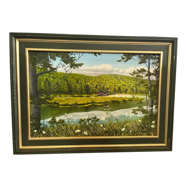 1980s Howard Hopkins Jr Queens Ann’s Lace Oil on Canvas Landscape Painting For Sale