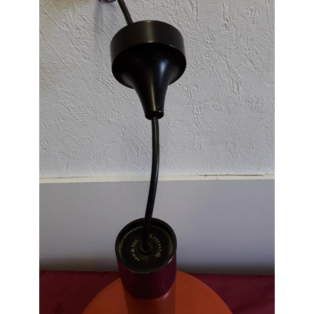 1970s Vintage Chrome and Orange Metal Ceiling Lamp from Staff For Sale - Image 5 of 7