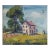 Early 20th Century Distressed Farmhouse Landscape Painting For Sale