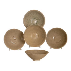 Chinese Ceramic Bowl Celadon Song Period Bowls Jepara Shipwreck Set of 5 Gothic Medieval