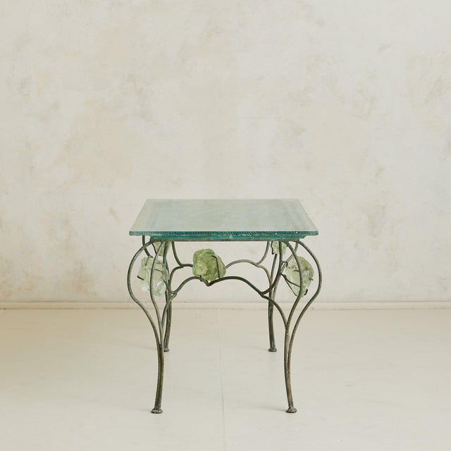 French Cast-Glass + Patinated Iron Desk Attributed Gilles Chabrier, 1992 For Sale - Image 12 of 18