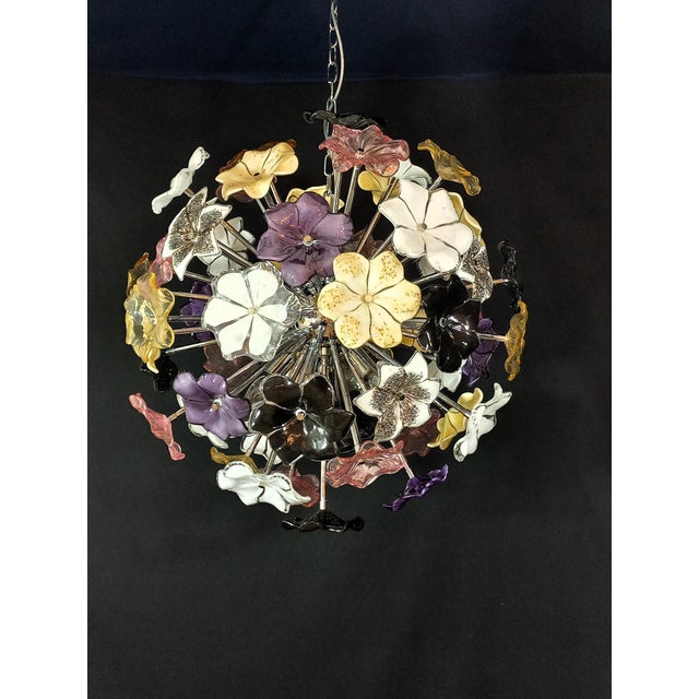 Vintage Sputnik Murano Glass Pendant in the style of Venini, Venice, Italy, 1970s For Sale - Image 10 of 11