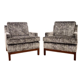 1960's Milo Baughman Club Chairs in Kravet "New Ideas" Velvet For Sale