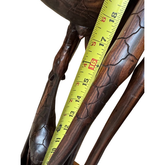50" Late 20th Century Hand-Carved Solid Wood Giraffe Family Sculpture For Sale - Image 12 of 17