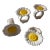 Vintage Glass Daisy Flower Napkin Rings - Set of 4 For Sale