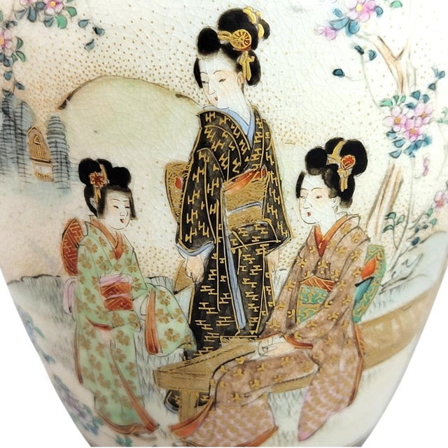 Japanese Meiji Cobalt and Gilded Kyoto Satsuma Vases from Kinkozan, 1890s, Set of 2 For Sale - Image 10 of 16