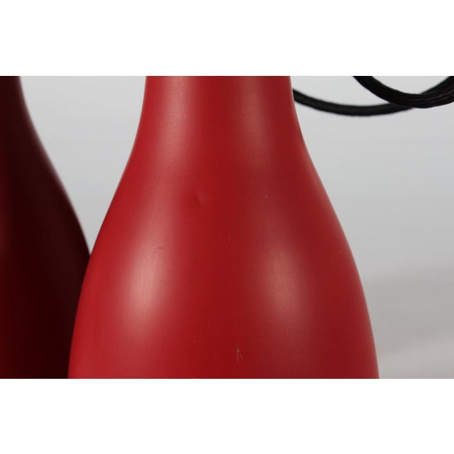 Red Lacquer Chandelier by Bent Karlby for Lyfa, 1950s For Sale - Image 10 of 15