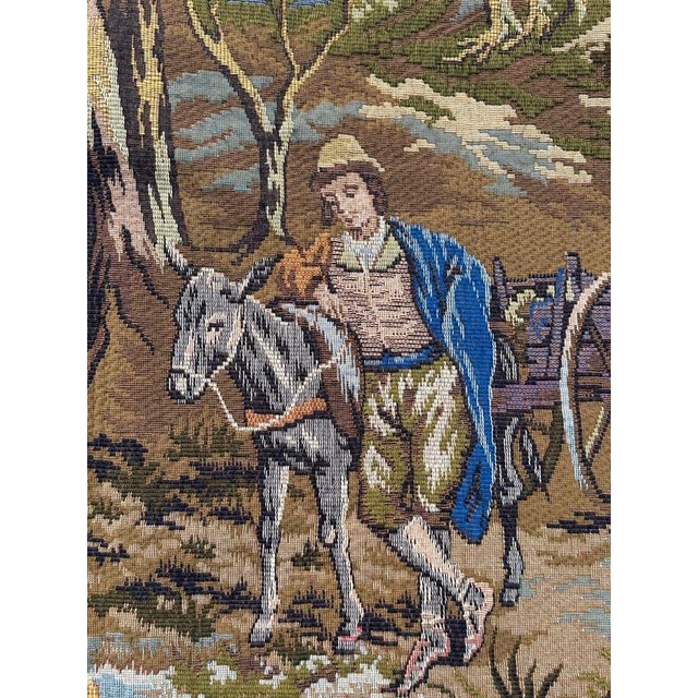 Vintage French By The Lake Jacquard Tapestry in the style of Aubusson, 1970s For Sale - Image 9 of 18