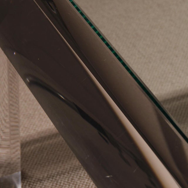 Rectangular Acrylic and Brass Coffee Table in the style of Karl Springer, 1970s For Sale - Image 11 of 18