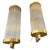 Two art deco style brass and glass wall sconces designed and manufactured in Italy in the late 20th century, electrical...