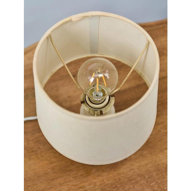 Marble lamp with fabric shade. New old-style power cable with silver fabric braid, new end cap and new rocker switch. The...