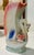 This vintage lusterware vase in the shape of a swimming swan features a highly stylized fan-shaped backing mimicking up...