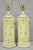 French Country Late 20th Century French Country Cream & Green Distressed Tole Metal Cylinder Table Lamps - A Pair For Sale - Image 3 of 14