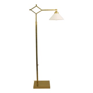 Brass Extendable Floor Lamp with Adjustable Shade, Germany, 1940s For Sale