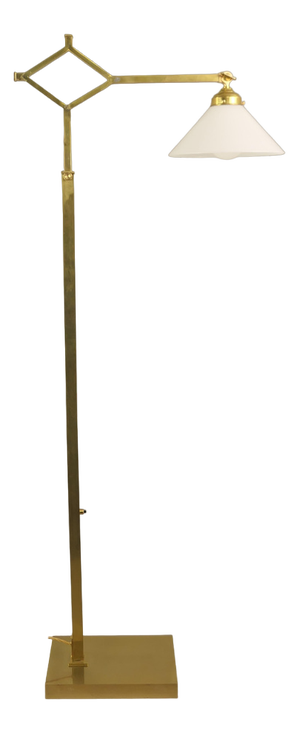 Brass Extendable Floor Lamp with Adjustable Shade, Germany, 1940s