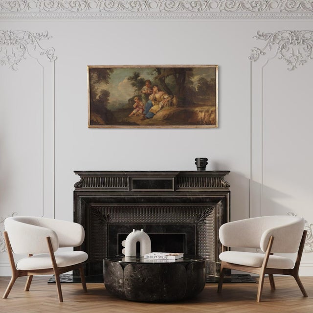 French Artist, Rococo Genre Scene, 1770, Oil on Canvas For Sale - Image 14 of 16