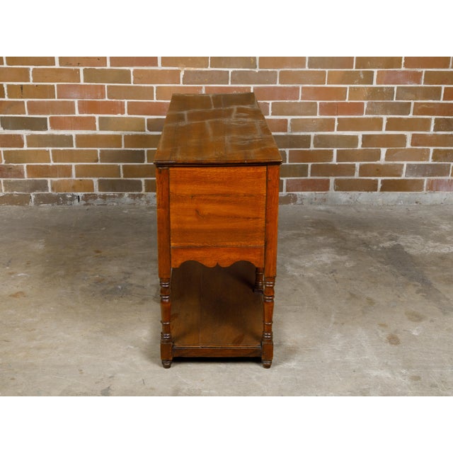 English 19th Century Oak Dresser Base with Marquetry, Doors and Drawers For Sale - Image 4 of 12