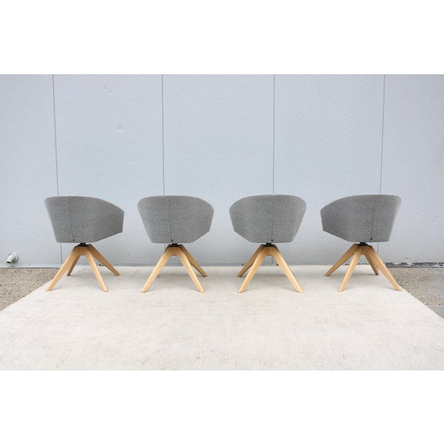 MCM Style Lievore Altherr Molina for Andreu World Brandy Swivel Armchair, Set of 4 For Sale - Image 9 of 18