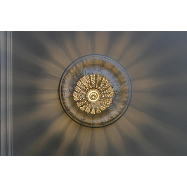 Hollywood Regency Crystal Glass and Brass Pendant Chandelier, Germany, 1970s For Sale - Image 10 of 18