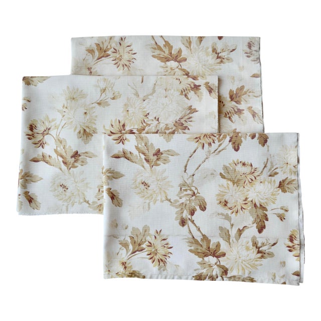 1940s Floral Fabric Pieces - Set of 3 For Sale