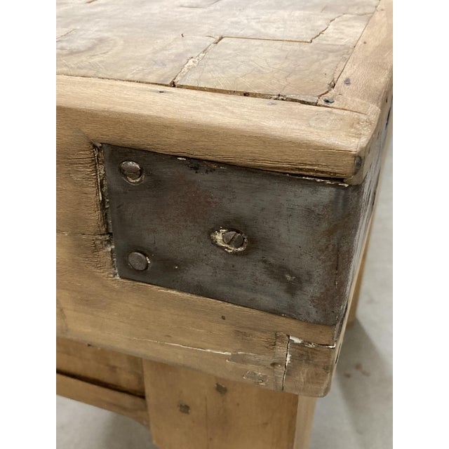 Wood Butchers Block in Beech with Octagonal Legs, 1930s For Sale - Image 7 of 18