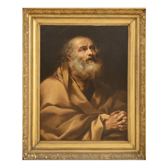 After Aureliano Milani, The Repentance of Saint Peter, 1600s-1700s, Oil on Canvas For Sale