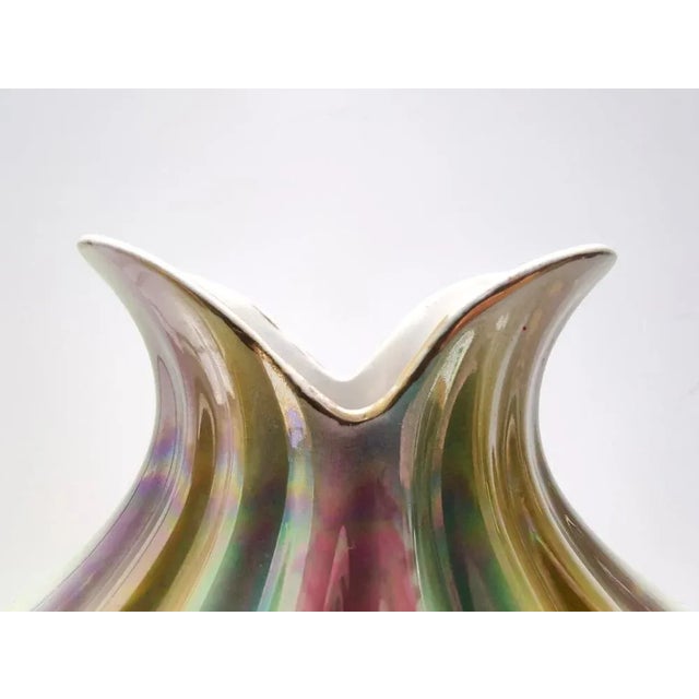 Vintage Ceramic Vase with Iridescent Colors attributed to Italo Casini, Italy, 1950s For Sale - Image 11 of 13