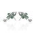 Metal 4.22 Ct Natural Pear Emerald & Diamond Floral Cluster Stud Earrings in 925 Silver, a Pair For Sale - Image 7 of 12