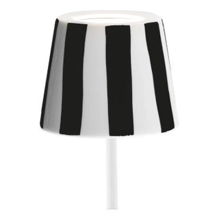 Zafferano Ceramic Black Striped Shade for Poldina Lido Lamp For Sale