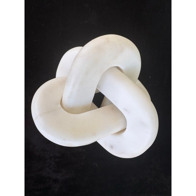 Vintage Interlocking Marble Knot Sculpture | Modern Organic Abstract Object For Sale In Orlando - Image 6 of 8