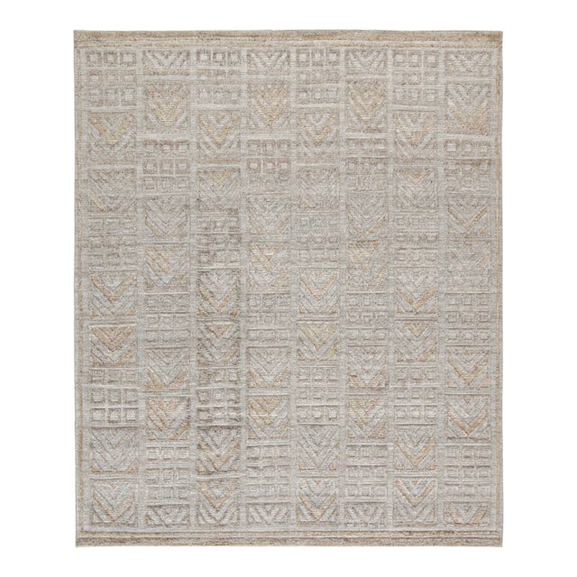 Rug & Kilim’s Scandinavian Rug Indoor/Outdoor Rug With Gray Geometric Pattern - 12'x16' For Sale