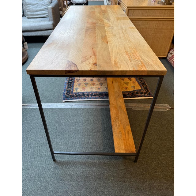 West Elm Industrial Solid Wood Modular Desk W/ File Cabinet For Sale - Image 9 of 12