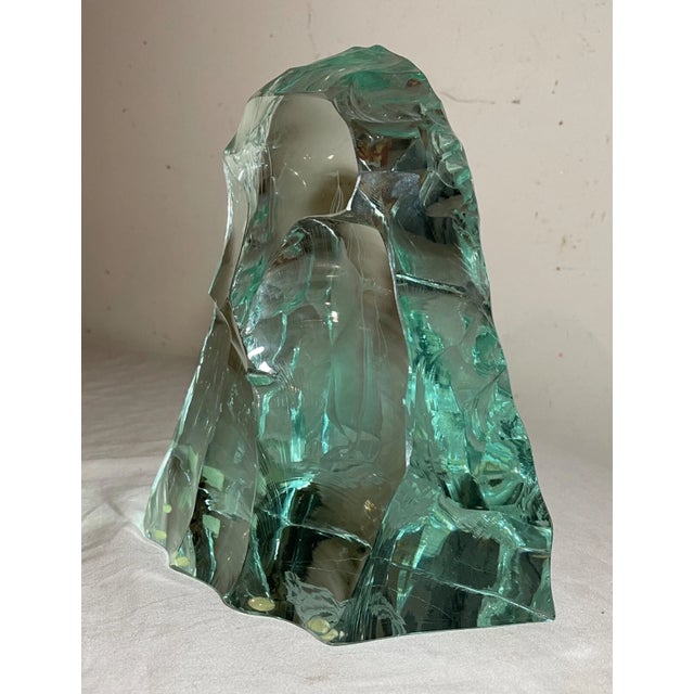 Vintage Handmade Vicke Lindstrand Kosta Boda Glass Ice Block Sailboat Sculpture For Sale - Image 10 of 16