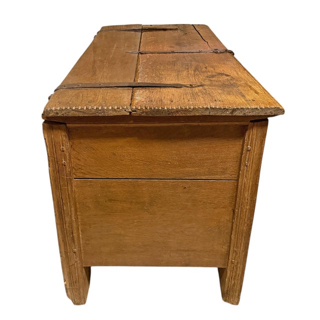 Wood 18th Century Dutch Oak Trunk For Sale - Image 7 of 15