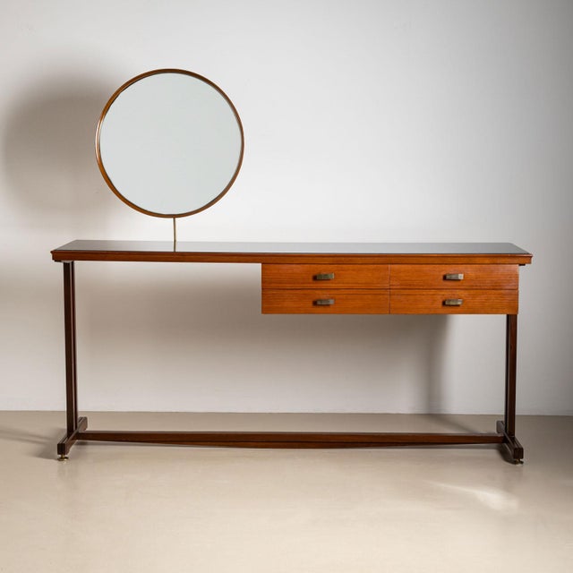 Silvio Cavatorta Italian Mid-Century Dressing Table, Attributed to Silvio Cavatorta, 1950s For Sale - Image 4 of 9