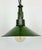Green Industrial Green Enamel Military Pendant Lamp with Cast Aluminium Top, 1960s For Sale - Image 8 of 17