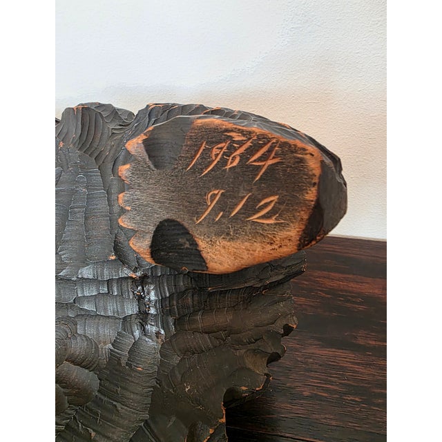 Large Vintage Indigenous Japanese Ainu Hokkaido Bear Figure Wood Carving For Sale - Image 17 of 18