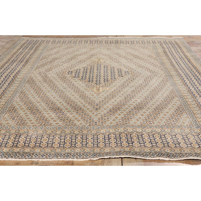 Taupe Vintage Persian Kerman Rug - 06'09 X 09'06 For Sale - Image 8 of 9