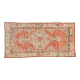 Vintage Distressed Oushak Rug Runner - 2'7" x 5'1" For Sale