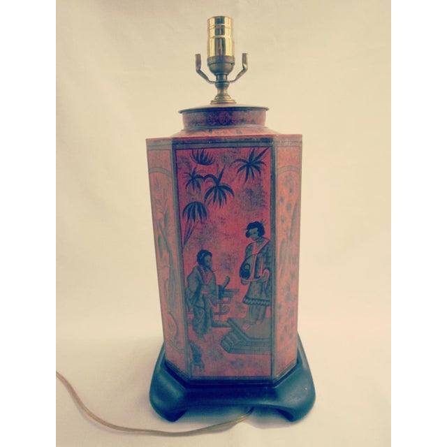 Chinoiserie Tole Lamp For Sale - Image 4 of 4