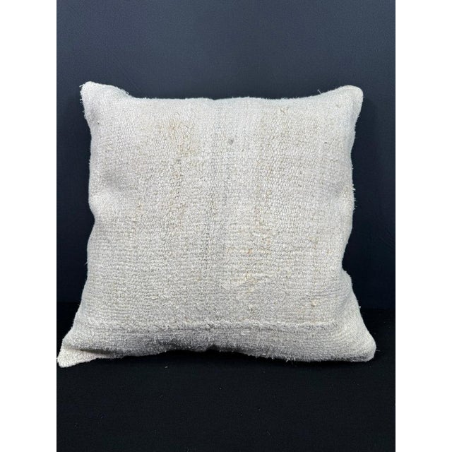 Turkish Hemp Pillow Cushion Natural Beige Cushion Cover 20"x20" For Sale - Image 4 of 4