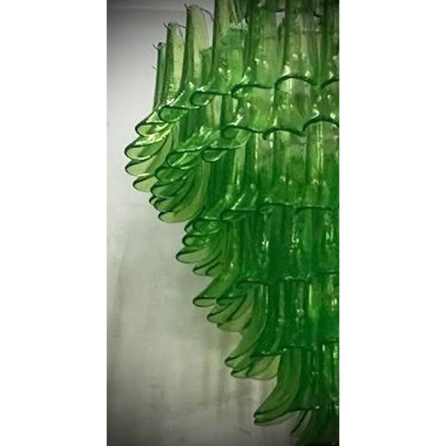 Round Green Murano Chandelier from Mazzega, 2000s For Sale - Image 4 of 10
