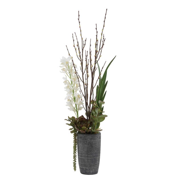 Eterna Orchid Centerpiece & Vase For Sale In Chicago - Image 6 of 8