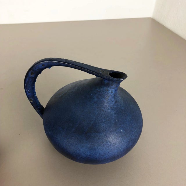 Blue German 313 Pottery Vases by Kurt Tschörner from Ruscha, 1960s, Set of 2 For Sale - Image 8 of 15