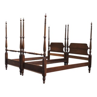Solid Cherry Four Post Twin Beds- a Pair For Sale
