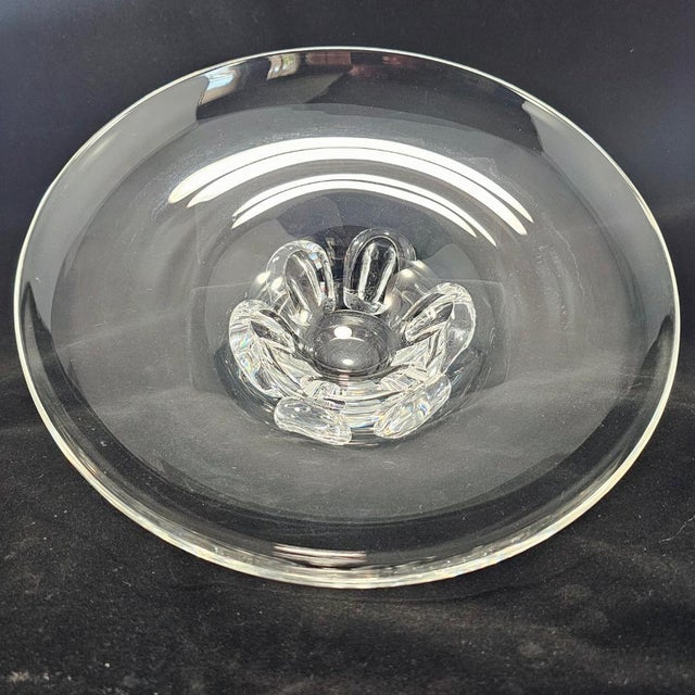 Steuben Glass Steuben Large Crystal Art Glass Foot Coronet Bowl, Signed For Sale - Image 4 of 12
