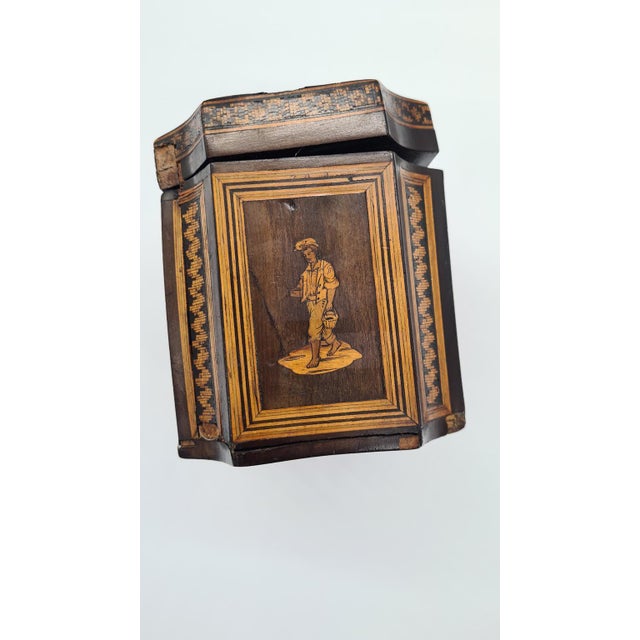 Antique Inlaid Wooden Tea Box, 19th Century For Sale - Image 9 of 14