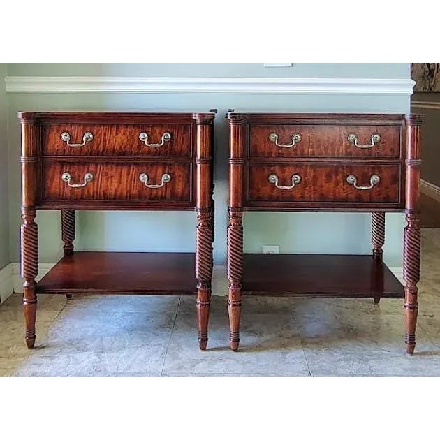 Set of Two Drawer Mahogany Nightstands by Ethan Allen For Sale - Image 17 of 17